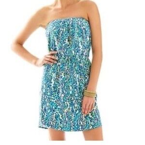 LILLY PULITZER Windsor Sea Blue Its A Stretch Dress Small
